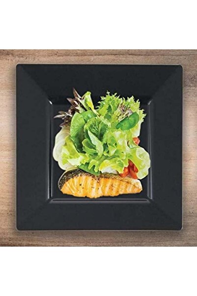 Partioutlet Mika Siyah Kare Tabak 10 Adet