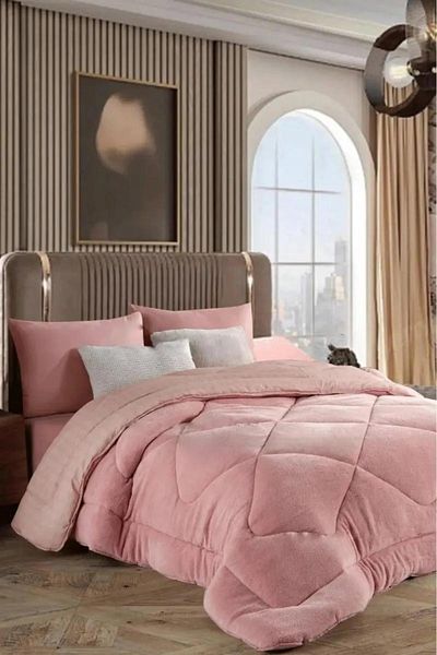 MODELHOME Single Double Sided Wellsoft Quilt Luxury Powder (155X215) - Ultra Soft