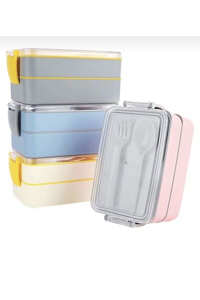 Titiz Plastik Leon Life 2-Layer Fely Lunch Box 400+500 ml Lunch Box Bag Pink