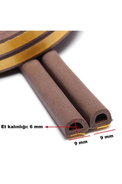 Badem10 Yapışkanlı 20x2=40 Metre (KAHVERENGİ) Kapı Pencere Bandı Fitili Soğuk Izolasyon Kauçuk Bantları