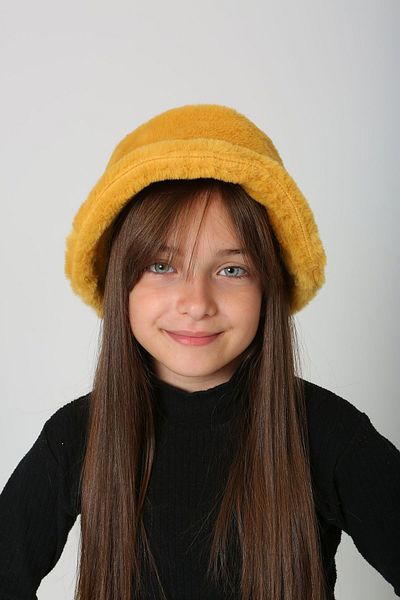 REMSA Mustard Plush Bucket Children's Hat - Rkş-Ç-01