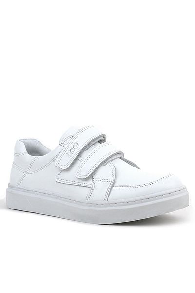 Rakerplus Pantofi sport pentru bărbați tineri din piele naturală cu velcro alb