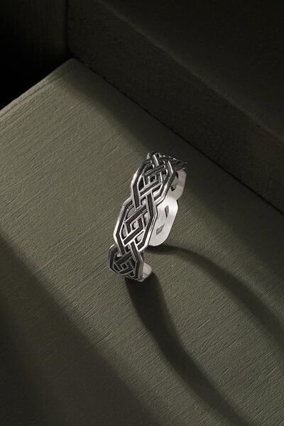 Takıdepo Çapraz Sonsuzluk Düğüm Ayarlanabilir Gümüş Yüzük