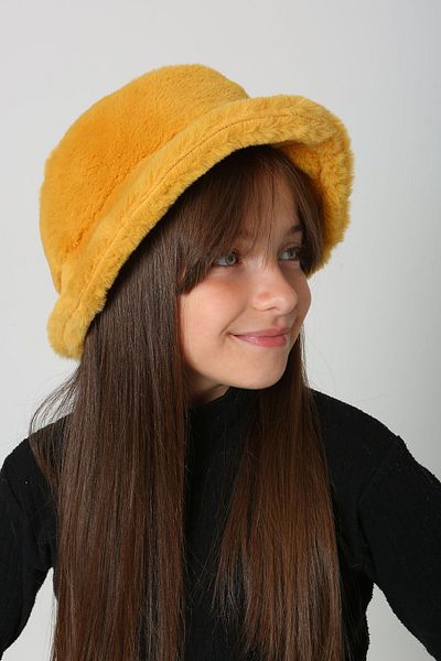 REMSA Mustard Plush Bucket Children's Hat - Rkş-Ç-01