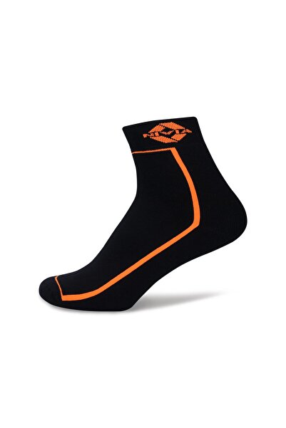Nivia Stripes Sports Socks High Ankle (Black/Orange) | Cotton | Light Weight | Comfortable
