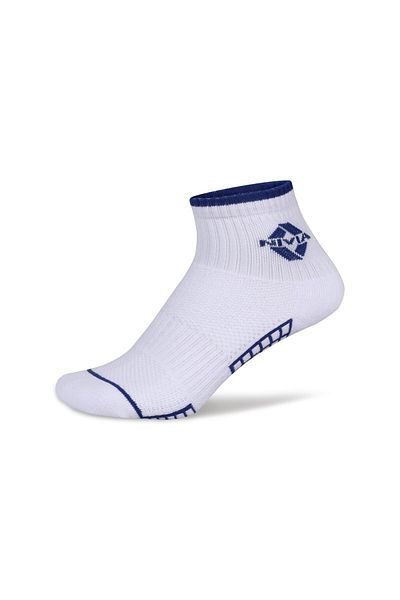 Nivia Cube Sports Ankle Length Socks (White)  | Cotton | Light Weight | Comfortable | Stylish