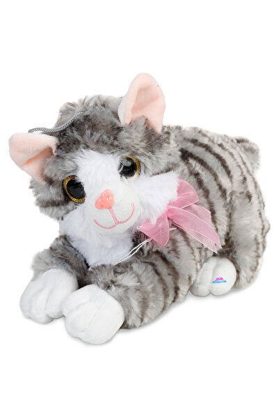 hediyecik Plush Sound Toy Gray Tabby Cat 25 cm