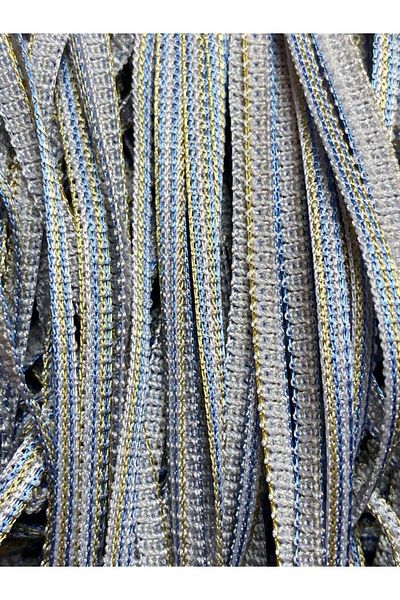 AKÇA TEKSTİL Plain Rope Curtain 180 cm Width 280 cm Length Gray Double Color Ready Rope Curtain