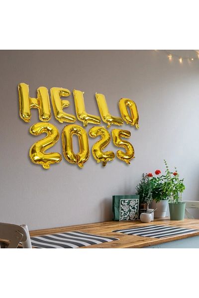 Bkmc Gold Hello 2025 Foil Ballon Set