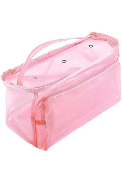 yumakça Örgü Çantası, Çok Amaçlı Çanta, Organizer Çanta | Şeffaf Bebe Pembesi...