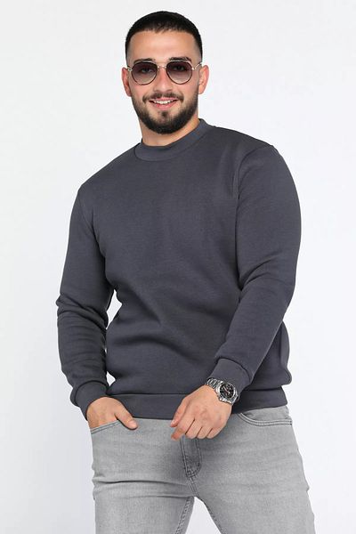 MİSHAR İTALİA Ανδρικό φούτερ Smoked Three Thread Raster Crew Neck
