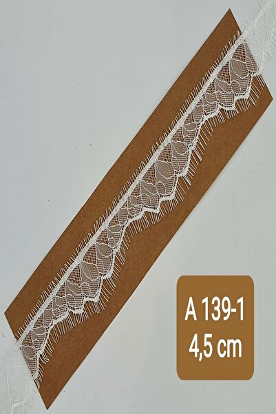 KARAASLAN Beyaz Sakallı Kirpikli Dantel 4.5 Cm (3 MT)