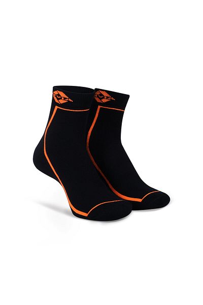 Nivia Stripes Sports Socks High Ankle (Black/Orange)  | Cotton | Light Weight | Comfortable