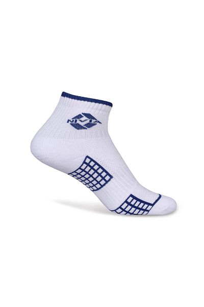 Nivia Cube Sports Ankle Length Socks (White)  | Cotton | Light Weight | Comfortable | Stylish