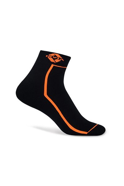 Nivia Stripes Sports Socks High Ankle (Black/Orange)  | Cotton | Light Weight | Comfortable