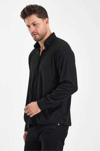 HAWKKİNG Чоловіча біла бавовняна сорочка з довгими рукавами з візерунком