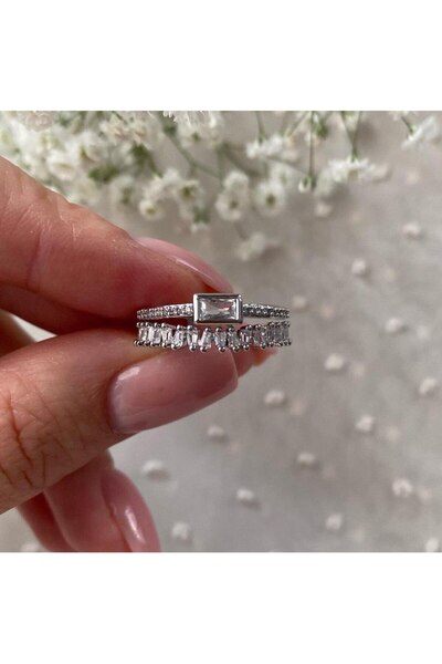 Shiklik MODA خاتم نسائي قابل للتعديل مرصع بأحجار كريستالية لتعزيز أناقتك