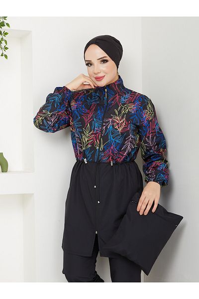DLC Tekstil Hijab cu model cu talie elastică - costum de baie, pantofi cadou
