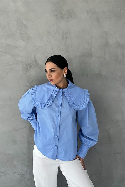 Seda Yalçın Atelier Cămașă de bază cu mânecă lungă cu guler albastru