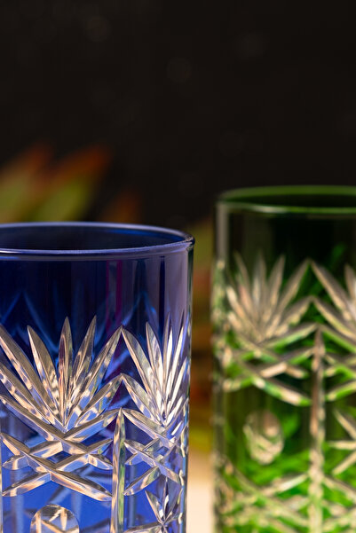 MEST Derya 6-Color Special Cut 6-Piece Coffee Side Water Glass Set 295 Cc