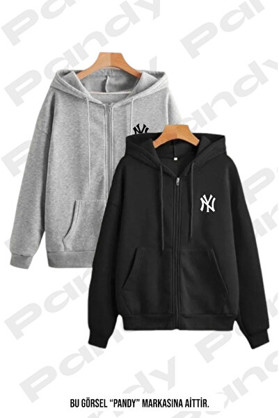 pandy Dvodelni NY Štampano unisex Sa kapuljačom Kengur džep Oversize kroj Sez...