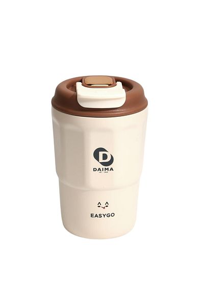 Daima Easy Go 380 ml Hot Cold Steel Cream Thermos
