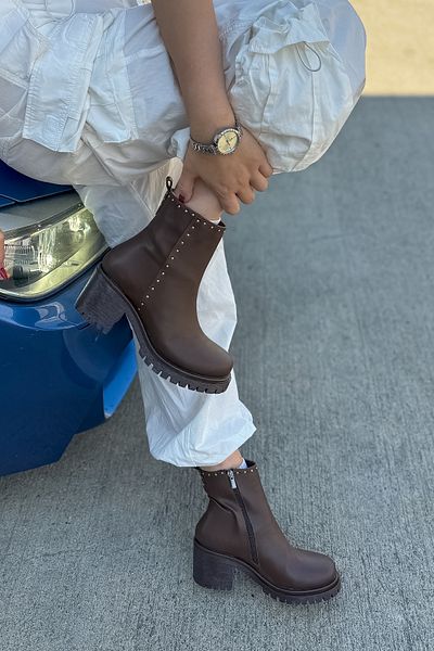 SHOEBELLAS Cizme de damă Lagoon Bitter Brown Skin Pin