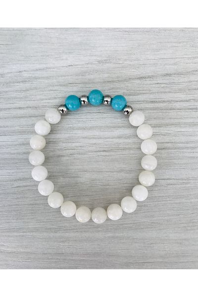 MK tasarım Real Moonstone Blue Turquoise Stone Bracelet Mkt46001
