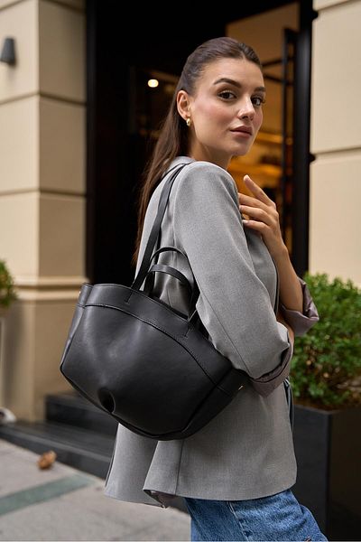 Madamra Schwarzer Damen-Shopper – Hand- und Umhängetasche Bolso