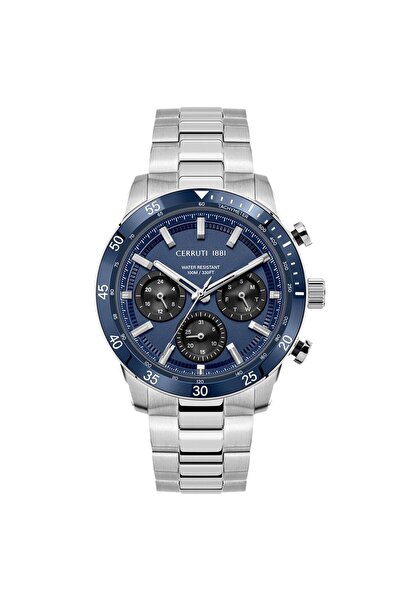 Cerruti 1881 Cıwgk2116604 Quartz Çelik Gri Mavi Kadran 44 Mm Erkek Kol Saati