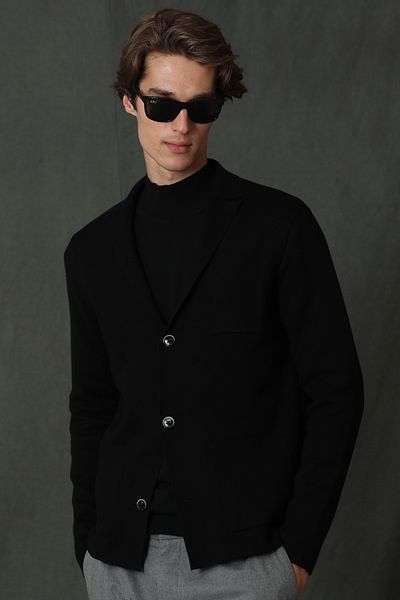 Lufian Sander Herren-Cardigan Schwarz