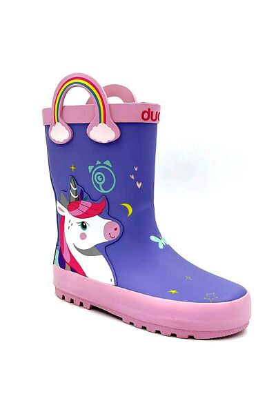 Dudino Loly UNICORN 4w25a333 - Παιδικά λιλά μποτάκια βροχής