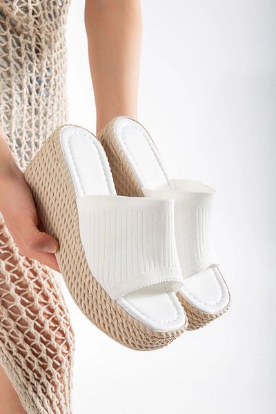 GULT Women's Knitwear Slippers - Wedge Sole Design