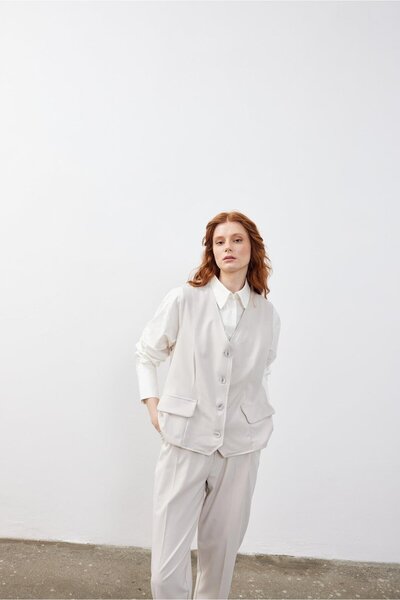 Fahhar Oversize Women's Vest Stone