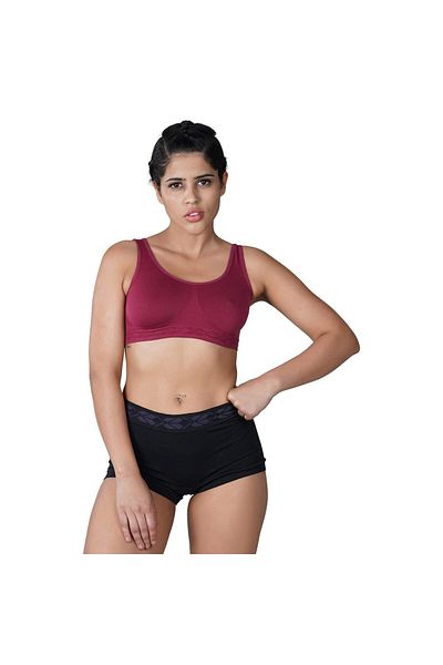 Nivia 8012 Polyester Air Bra Top (Maroon, S) | For Yoga, Running, Jogging, Training | Good Compress