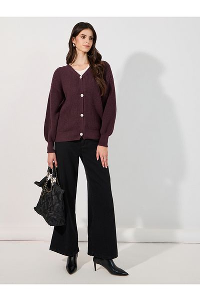 Styli Oversized Longline Buttoned Cardigan