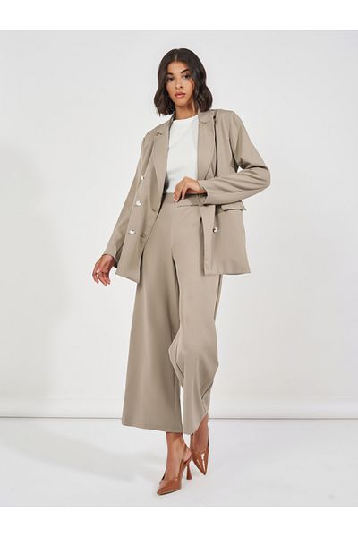 Styli Regular Fit Longline Double Breasted Blazer