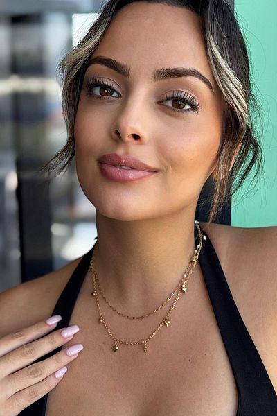 TAKIŞTIR Gold Color Heart Detailed Steel Necklace