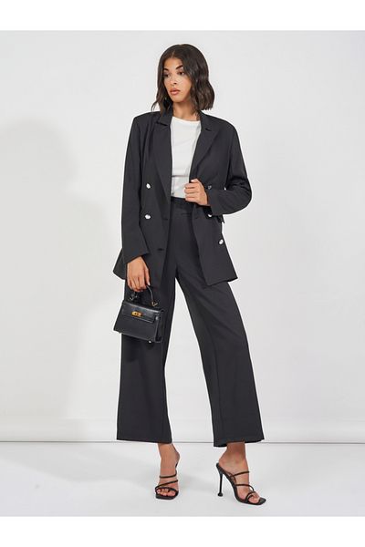 Styli Regular Fit Longline Double Breasted Blazer