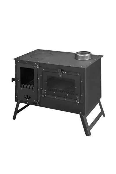 İKİZSOBA Kamp Kuzine Sobası - Yüksek Verimli Fırın, Taşınabilir, Islenmeyen C...