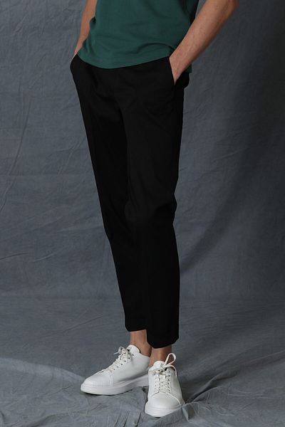 Lufian Aden Smart Herren Chinohose Slim Fit Schwarz