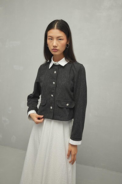 Fahhar Smoked Garnished Shirt Jacket