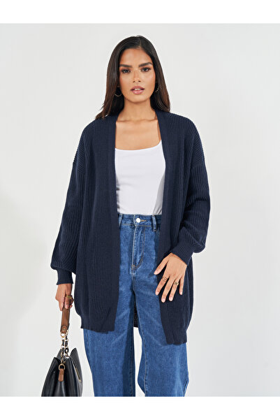 Styli Regular Fit Longline Cardigan with Volume Sleeves