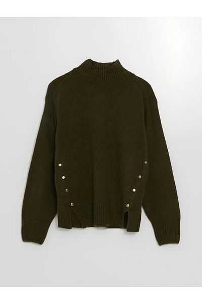 LC Waikiki Lcw Comfort Khaki Half Turtleneck Women's Knitwear Sweater