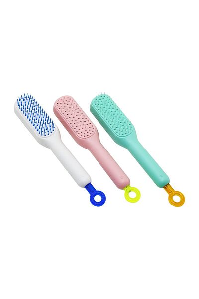 Mu Art Ahşap Easy Cleaning Hair Brush Comb Brush Clay Open Close (5175)