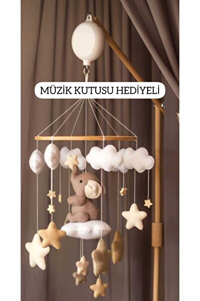 MAJESTE TASARIM (MÜZİK KUTUSU HEDİYELİ) Beşik Dönencesi Beşik Süsü Bebek Odası Dekorasyonu Yenidoğan Uyku Arkadaşı