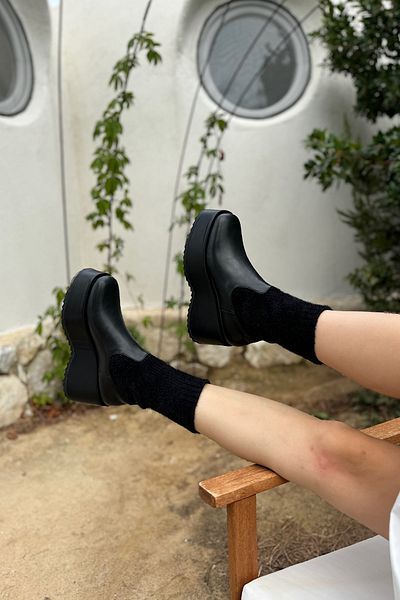 SHOEBELLAS Γυναικείες μπότες Tegan Black Knitwear