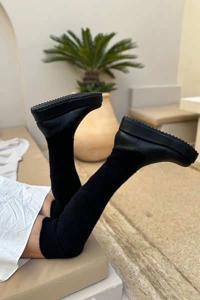SHOEBELLAS Glenn Black Knitwear Γυναικείες Μπότες
