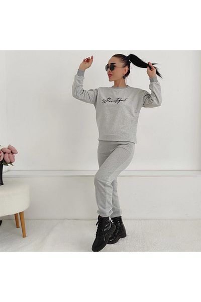 6 butik altı üstü butik Σετ φόρμας με στάμπα 2 κλωστών