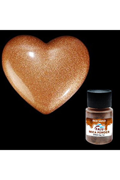 Falu Art مسحوق الميكا 10 جرام للراتنج والشموع والصابون - رمال حمراء